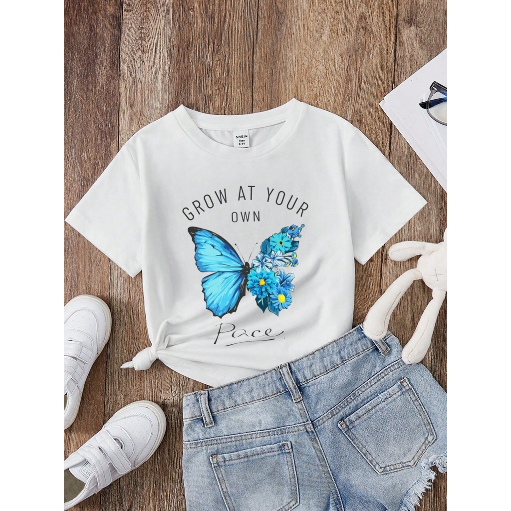 Camisola Infantil Topgal - Pijama Tie-Dye Com Borboletas