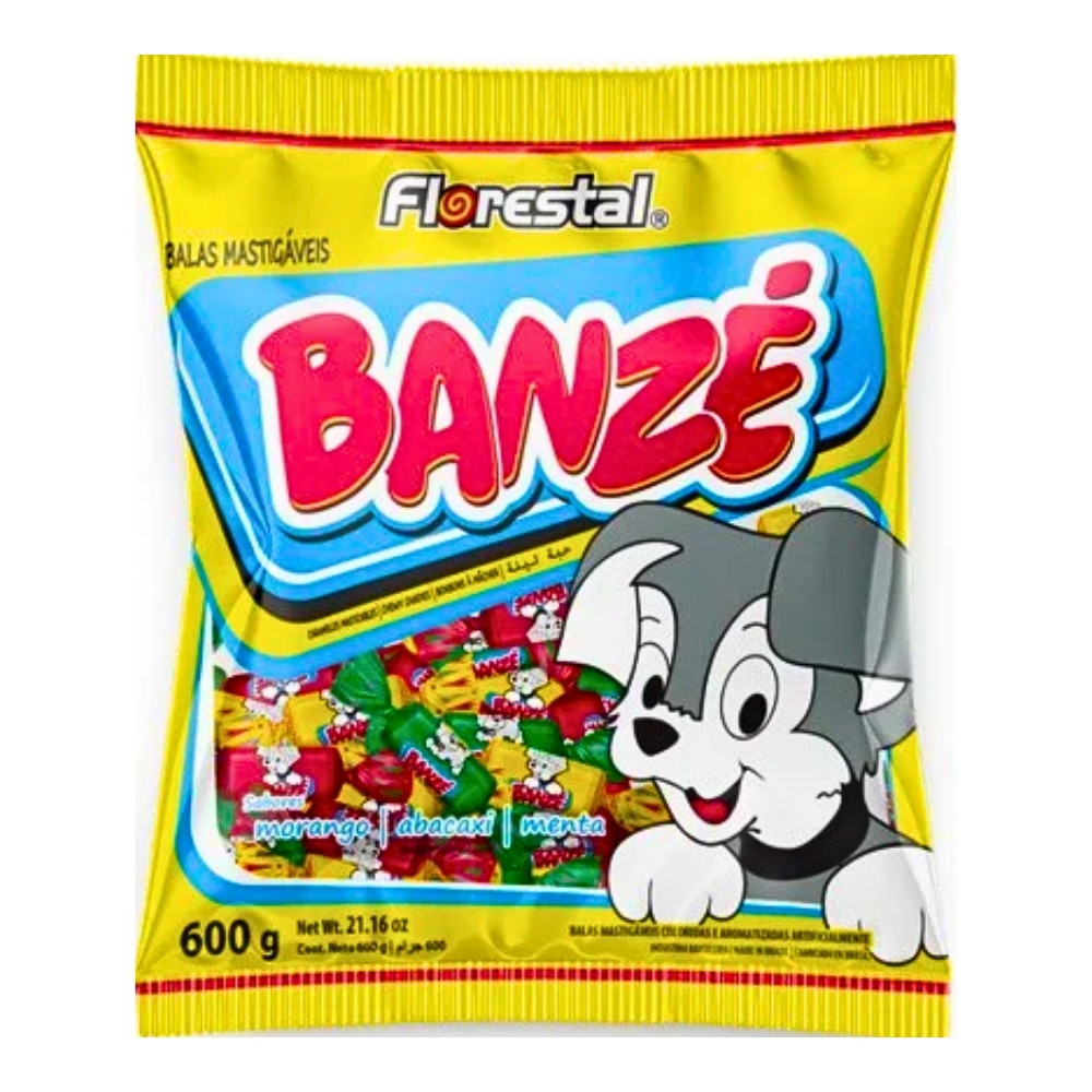 Pacote Bala Mastigável FLORESTAL Banzé Sortida 500g