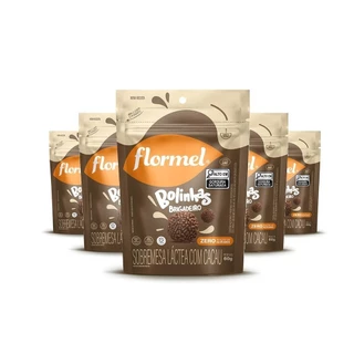 Kit Bolinhas De Brigadeiro, Com Cacau, Zero Açúcar Flormel- 60G Com 5 Unidades