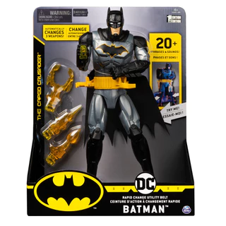 Boneco 30cm De Luxo Batman com Luz Som e  Acessórios