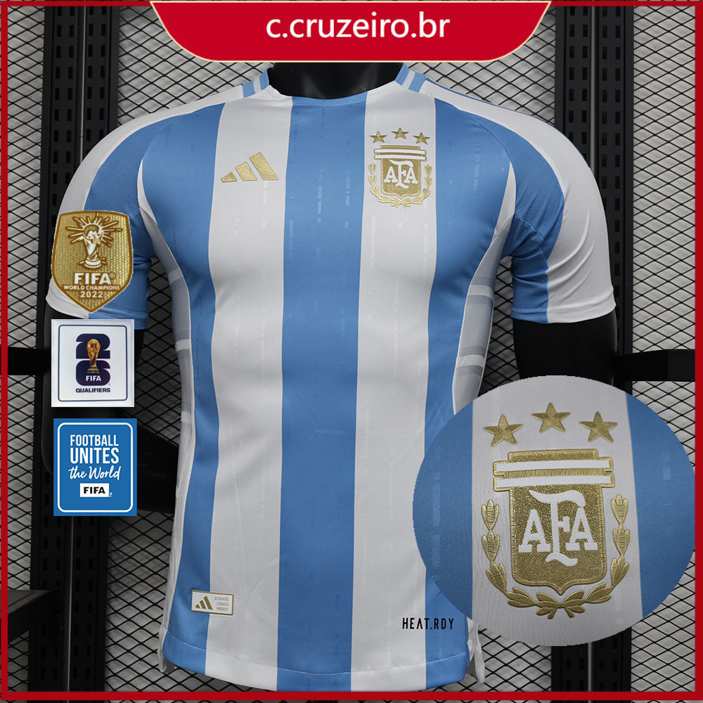 2024-25 Argentina Camisa II Jogador Verson Versão Jogador de Futebol Camisa