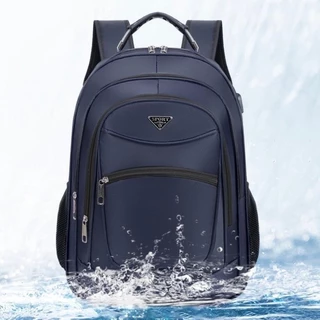 Mochila Masculina Oxford Impermeável Com Cabo de Aço e USB Bolsa Reforçado Resistente Casual