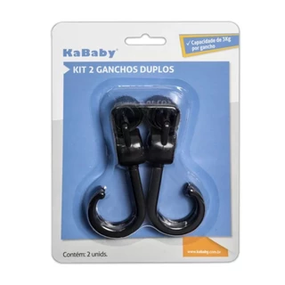 Kit 2 Ganchos Duplos KaBaby Carrinho de Bebe Pendurar Bolsa