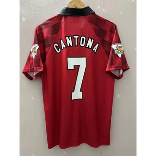 96-97 MAN-U BECKHAM CANTONA Camiseta Personalizada De Alta Qualidade Para Casa Retro Football Jersey