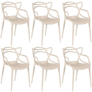 Kit 6 Cadeiras Allegra Empilhável com Inmetro Magazine Decor