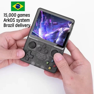 console De Jogos Retrô Portátil R35S , Usando Sistema ArkOS , 64 Gb , Incluindo 15.000 , Tela De 3.5 Polegadas