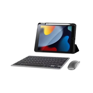 Teclado E Mouse Bluetooth Recarregável Para iPad 9ª Geração A2602 - XTrad
