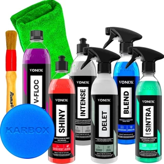 Kit Personalizado de Produtos Para Limpeza Automotiva Vonixx Completo Higienização Interna e Externa