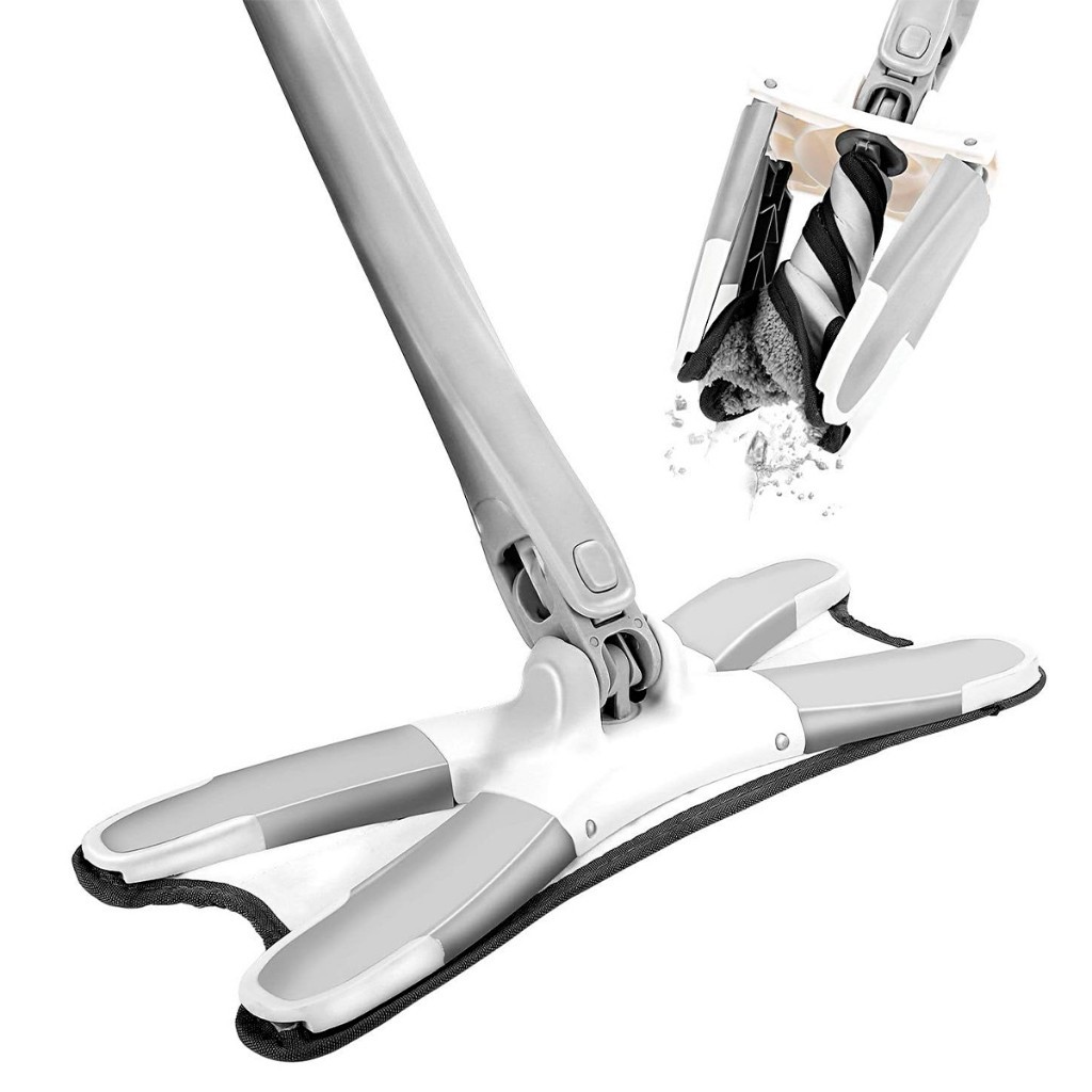 Esfregão Giratório Lava E Seca Torção Microfibra Multiuso Limpeza de Piso Cozinha Limpa Rodo Mágico 360° Com Refil