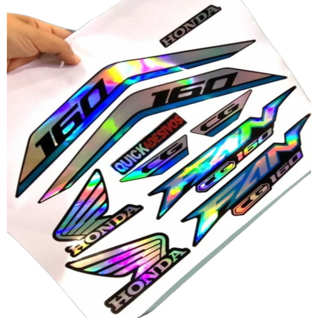 Adesivo Fan 160 Kit Holográfico 2022 Cores | Shopee Brasil