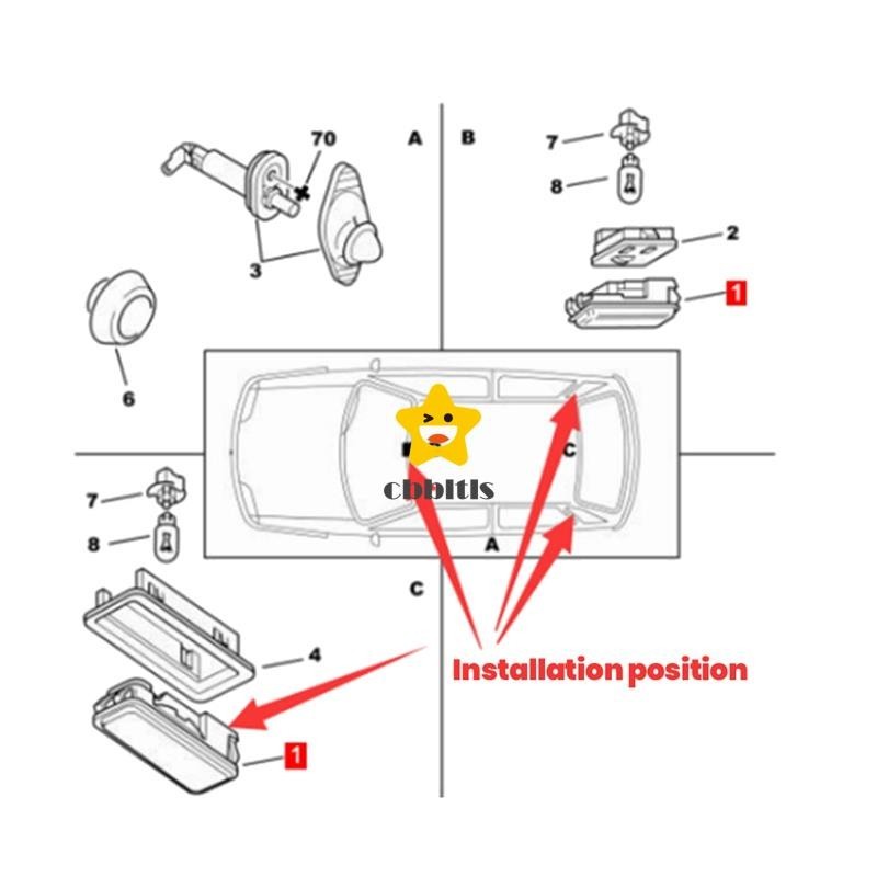 Luz De Leitura De Interior 636296 Para Citroen AX ZX BX Peugeot