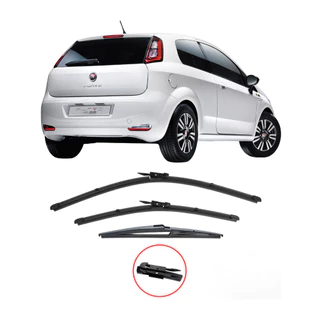Kit 3 Palhetas Punto 2008 2009 2010 2011 2012 2013 2014 2015 2016 Limpador De Parabrisa Dianteiro+Traseiro
