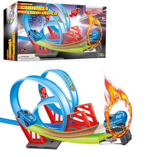 Pista De Corrida Com Carrinho E Looping 360° Duplo Super Veloz Divertido