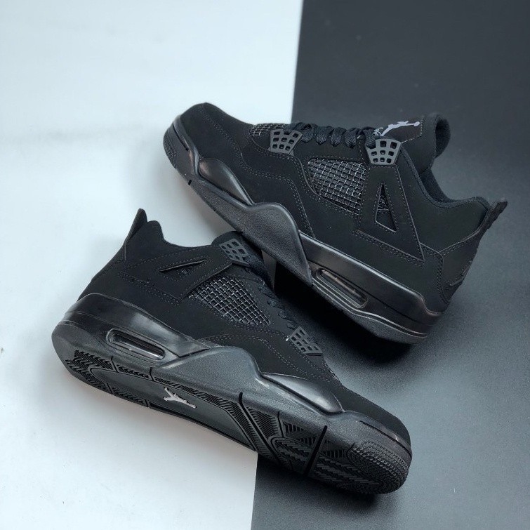 Jordan 4 Preto Cano Médio Retrô Sapato De Basquete Masculino Feminino
