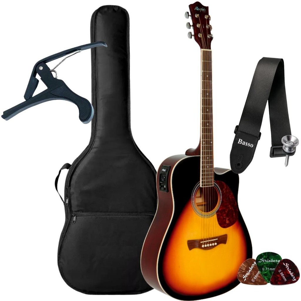 Kit Violão Elétrico Memphis Tagima Md18 Folk + Acessórios