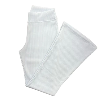 Novidade Calça Flare Plus Size Canelada 3D - G1 ao G3 - BRANCA