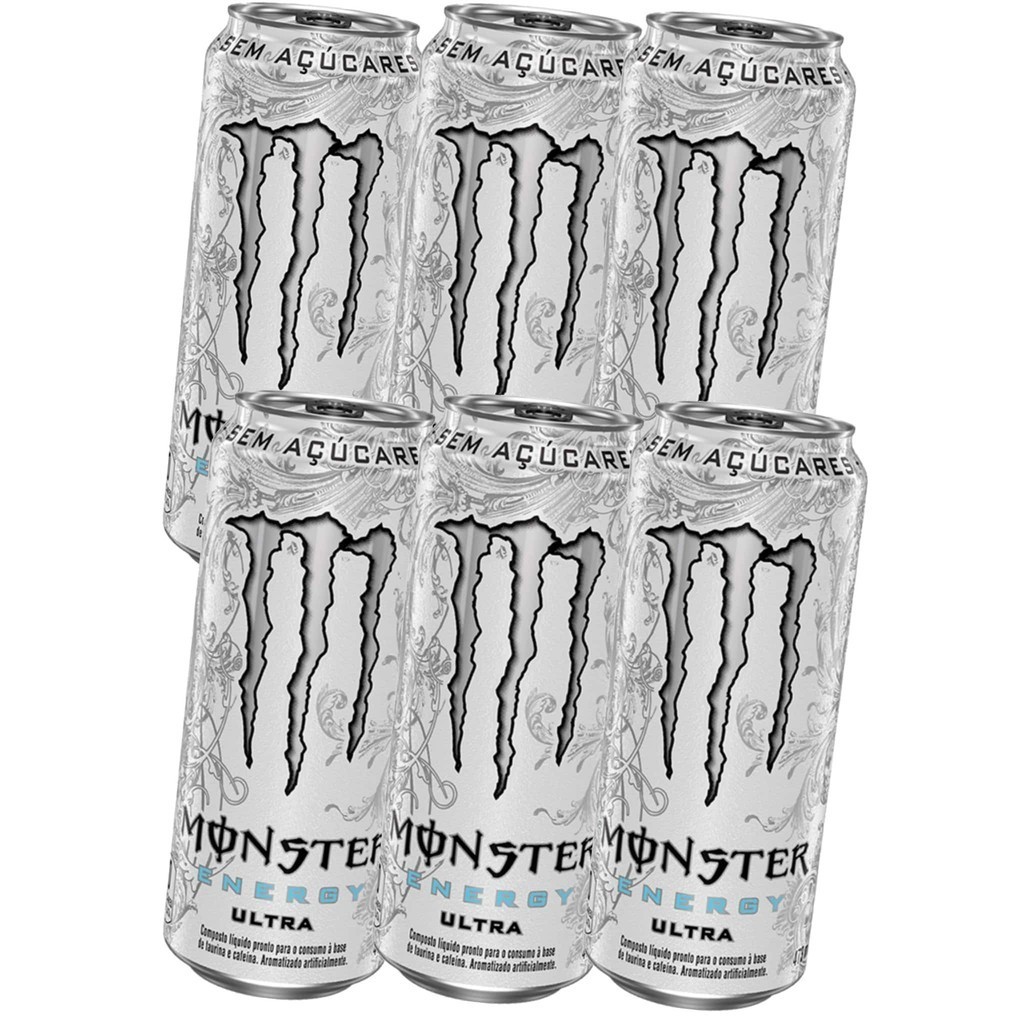 Kit c 6un energ tico monster energy ultra branco zero a car zero