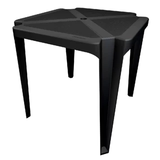 Mesa Quadrada Para Area Externa de Plastico Preto