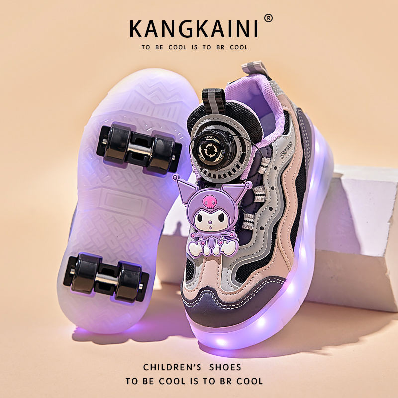 Kuromi Runaway sapatos meninas quatro rodas 2025 outono crianças