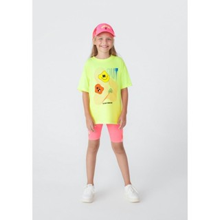 Bermuda Ciclista Infantil Menina Em Neon Hering Kids