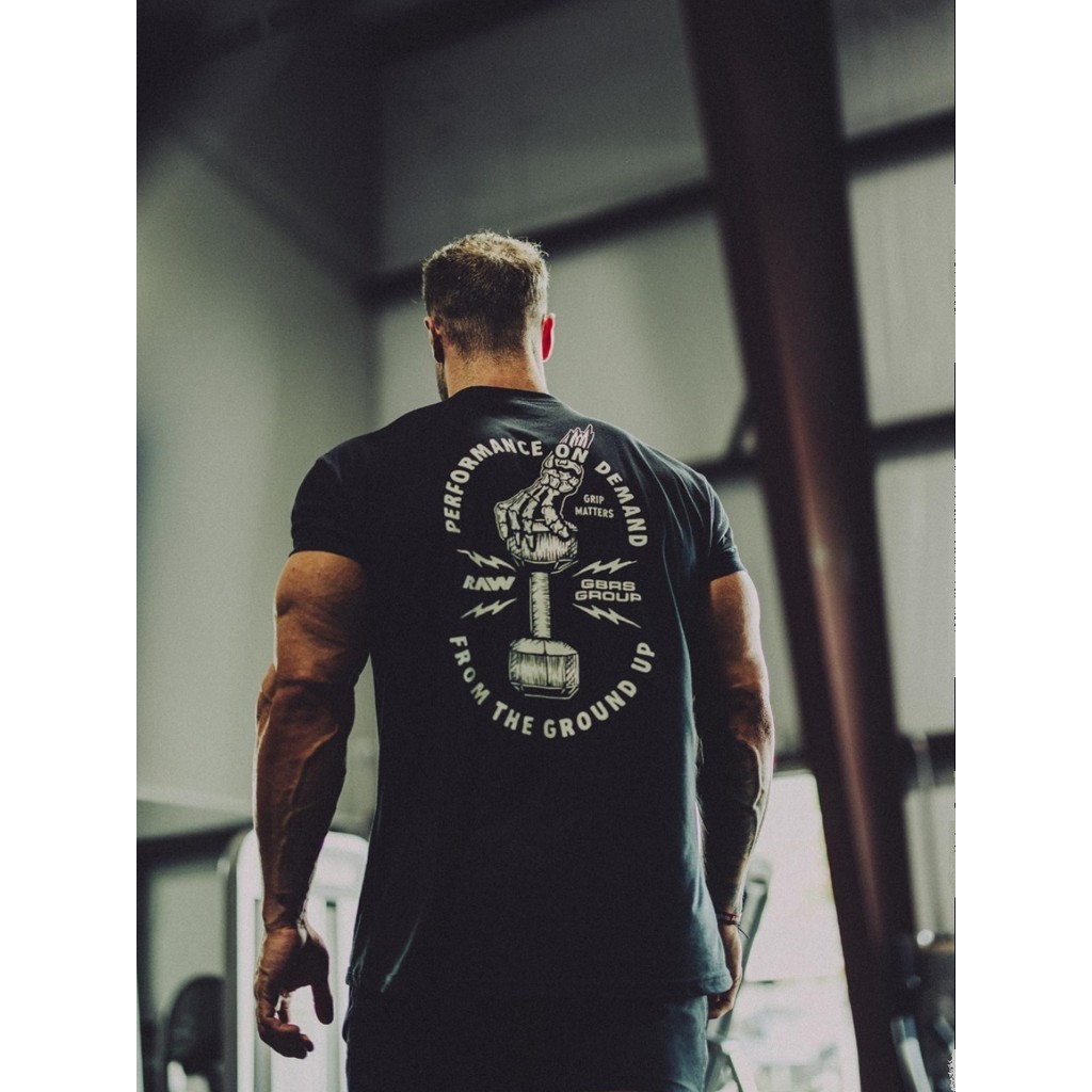 Chris RAW X GBRS Co Branded Cotton Loose Sports American Tough Guy Camiseta De Manga Curta