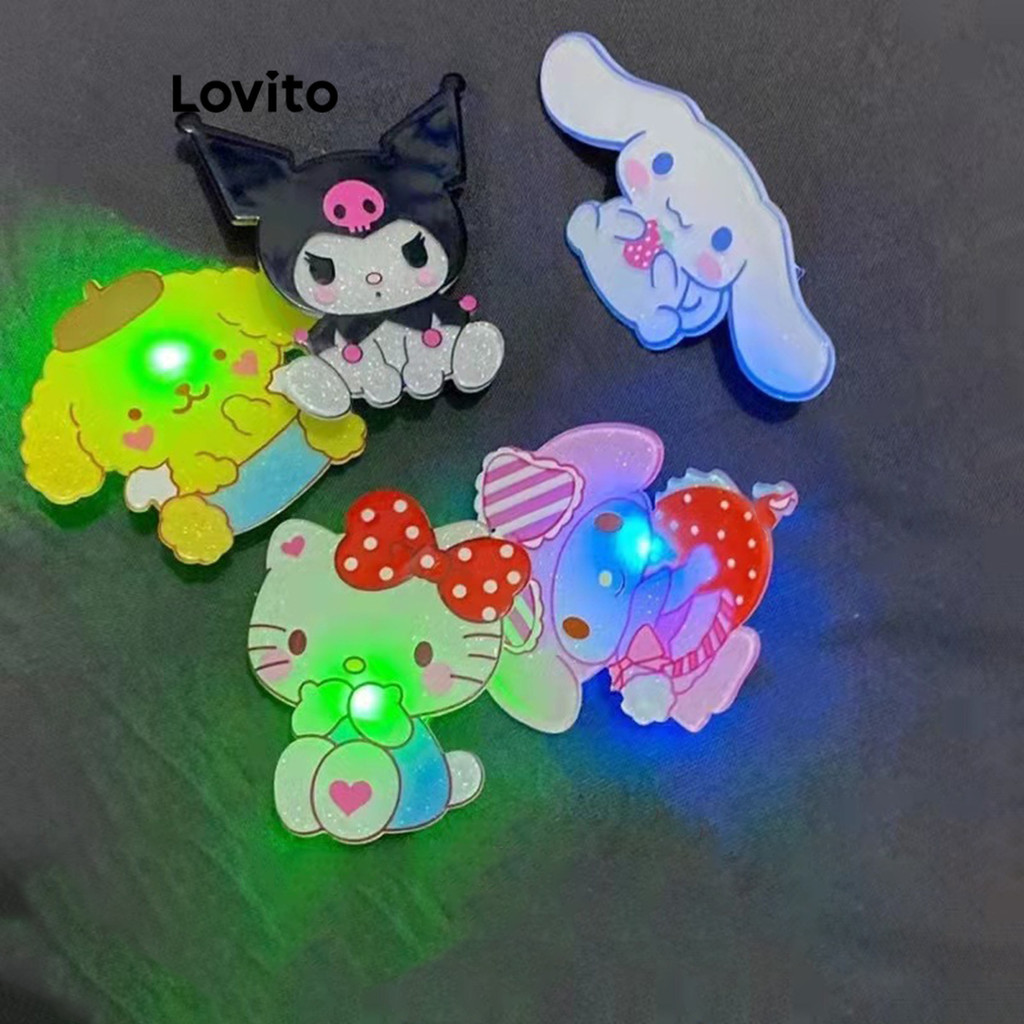 Lovito Presilhas De Cabelo Fofas Cartoon Glow Kuromi Y K Para Mulheres