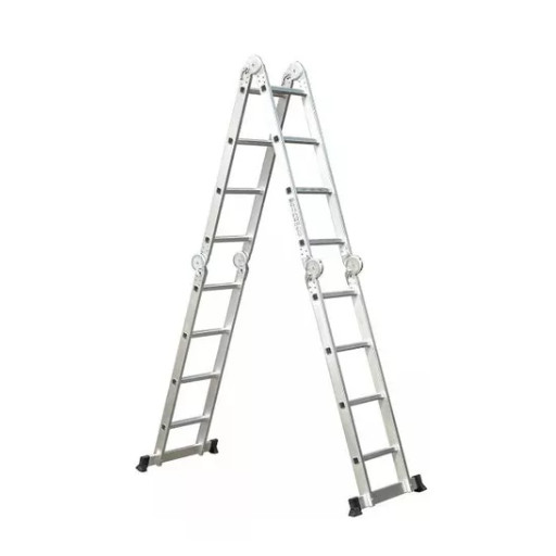 Escada Articulada 4x4 de Alumínio Multifuncional 16 Degraus e Altura de 4,70 Metros