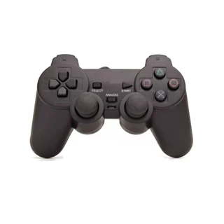 Controle Compatível Com Ps2 Joystick Console Preto Com Fio E Vibração