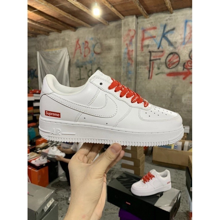 Caixa de sapatos Supreme Head Drawer × Nike Air Force 1 Baixo Masculino e Feminino "Box Logo" # Gift Recommended Limited Edition O nome conjunto Supreme usa design de sapatos