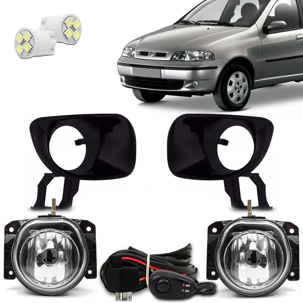 Kit Farol De Milha Neblina Auxiliar Palio Siena Strada G2 2001 2002 ...