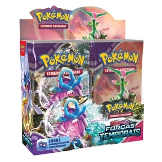 BOOSTER BOX 36 PACOTES FORÇAS TEMPORAIS EV5 ESCARLATE E VIOLETA LACRADO ORIGINAL COPAG POKÉMON TCG CARTA PT-BR DISPLAY