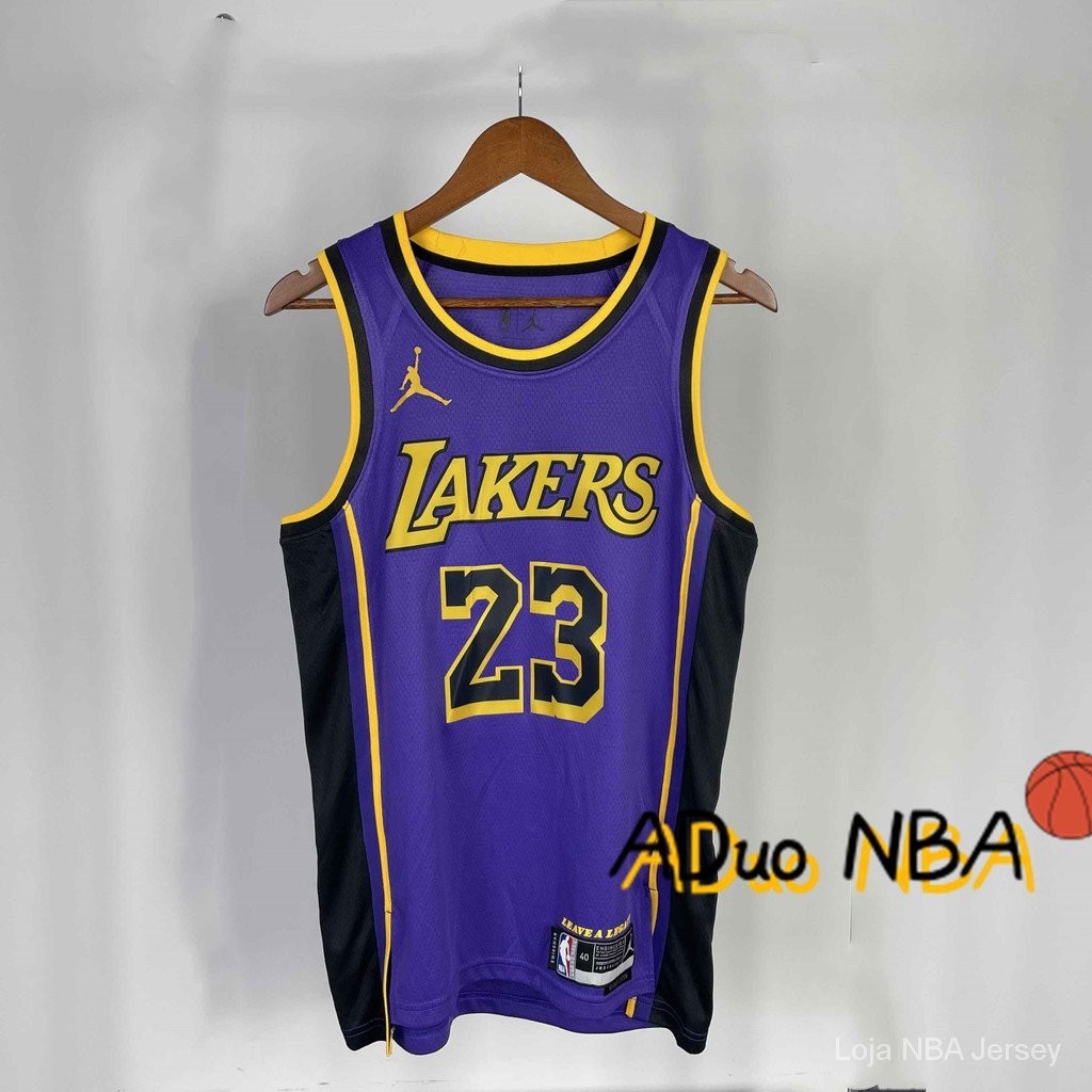 Hot pressed Camisa Los Angeles Lakers nba Camiseta LeBron James purple 2022-23 Statement Edition De Basquetebol