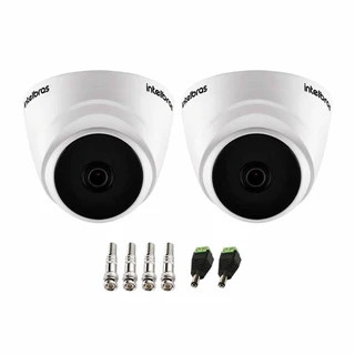 Kit 2 Câmeras Dome VHL 1220 D G2 Intelbras Visão Noturna 20m Modo Operação Full HD 1080p Conectores