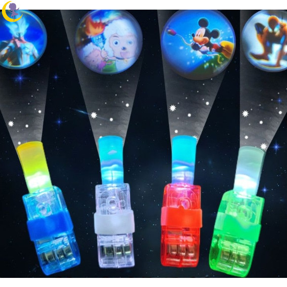 kit c/4 Brinquedos Educativos Infantis Projecção de Desenho Animado Light /LED Finger Light Brinquedos Luminosos Infantis CRT