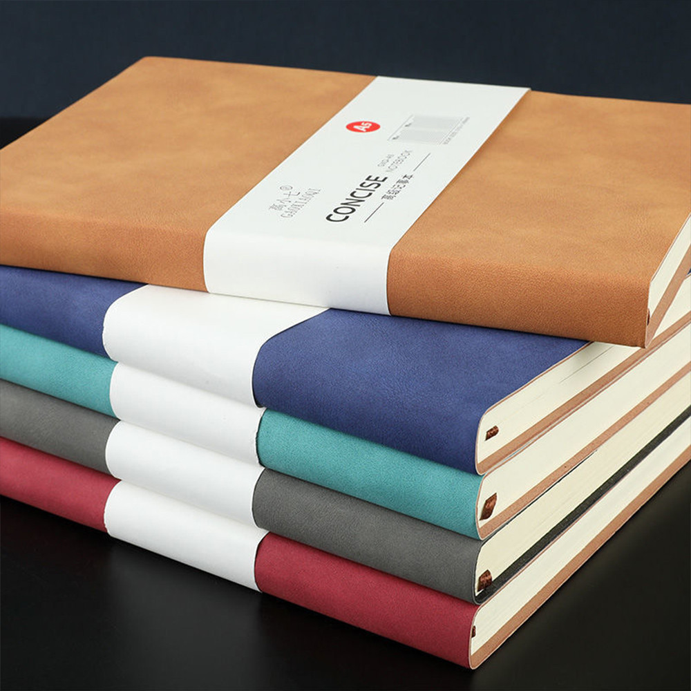 A5 Caderno Minimalista De Couro Diário De Capa Espessado De Imitação Vintage Soft Planner Para Material Escolar De Escritório Comercial