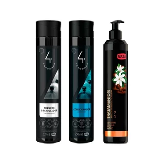 Shampoo Branqueador 250ml + Cond. 250ml + Tratamento 10 230g - Ibasa