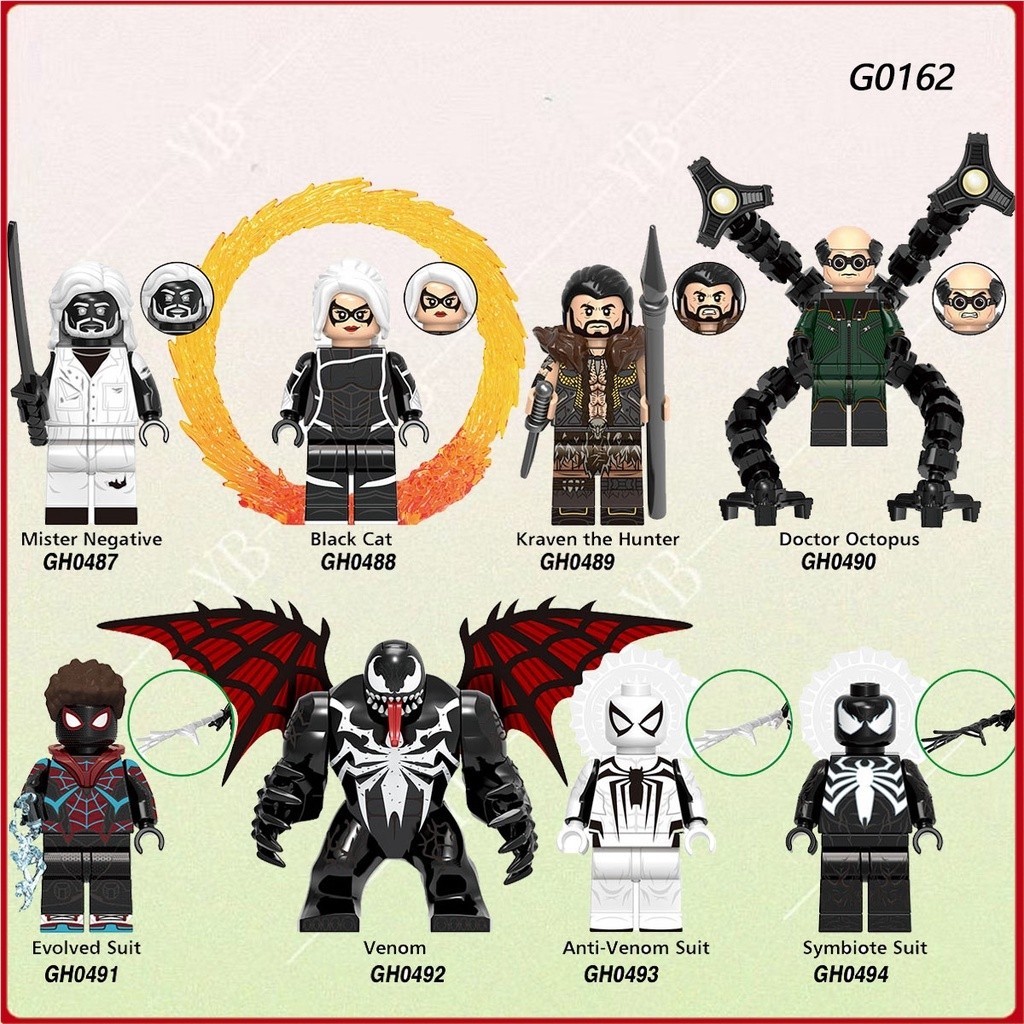 Bloco De Montagem Infantil Série Super Inglês Minifiguras De Veneno Modelo Brinquedos