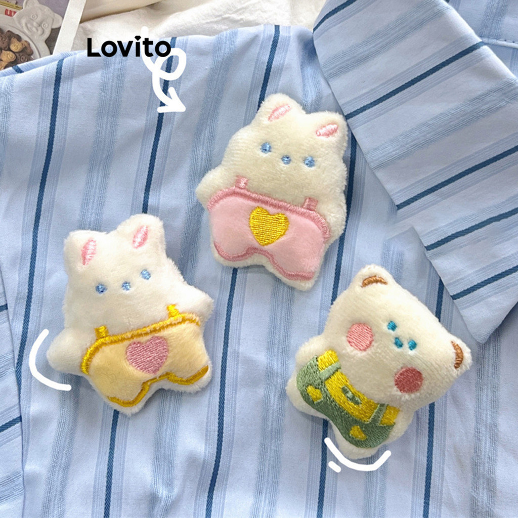 Lovito Bonito Desenho Animado Urso Coelho Engraçado Broches De Pelúcia Para Mulheres LFA14551
