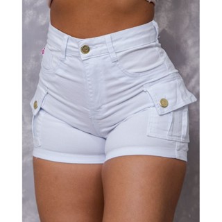 Short Cargo Cintura Alta Confortável Com Stretch