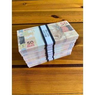 Nota Fake 50 Reais Kit Festa Original Decoração Tamanho Real