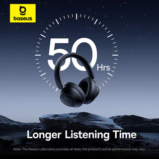 Baseus Bass 30 Max Sem Fio Bluetooth-30dB Fone De Ouvido Passivo Com Cancelamento De Ruído 2 Microfones ENC Graves Potentes Bateria De 50 Horas De Comprimento Fones Dobráveis Macios Ajustáveis