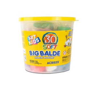 Balde Massinha de Modelar Acrilex - 1.5 kg - Cores Sortidas