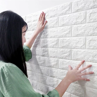 10PCS Autocolante De Fundo De TV À Prova D'água Papel De Parede De Tijolo Adesivo 3D Sala De Estar Mural Adesivos Decorativos Para Quartos De