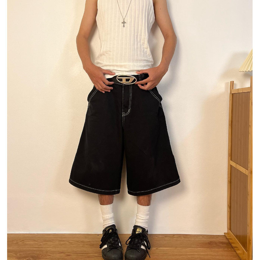 Wexwear Marca Da Moda Vintage Baggy Jeans Calções De Ganga Homens