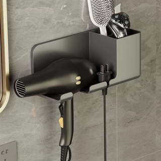 Suporte para salão de beleza Material PP Secador de cabelo Armazenamento Prateleira para armazenamento de alisador de cabelo