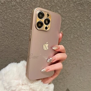 Estojo Premium Para iPhone 15 12 13 14 11 Pro Max 15 Plus CD Metal All-wrapped Anti-Fingerprint PC Lente Protegida