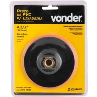 Disco de PVC para lixadeira 4.1/2", com sistema fixa fácil - 1240412412 - VONDER