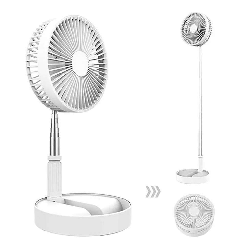 Ventilador Portátil Dobrável 4 Velocidades Recarregável USB Retrátil Mesa Coluna Forte Silencioso
