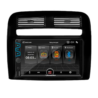 Central Multimídia MP5 2 Din Roadstar RS404BR 7" BT USB SD AUX + Câmera Ré Borboleta + Moldura