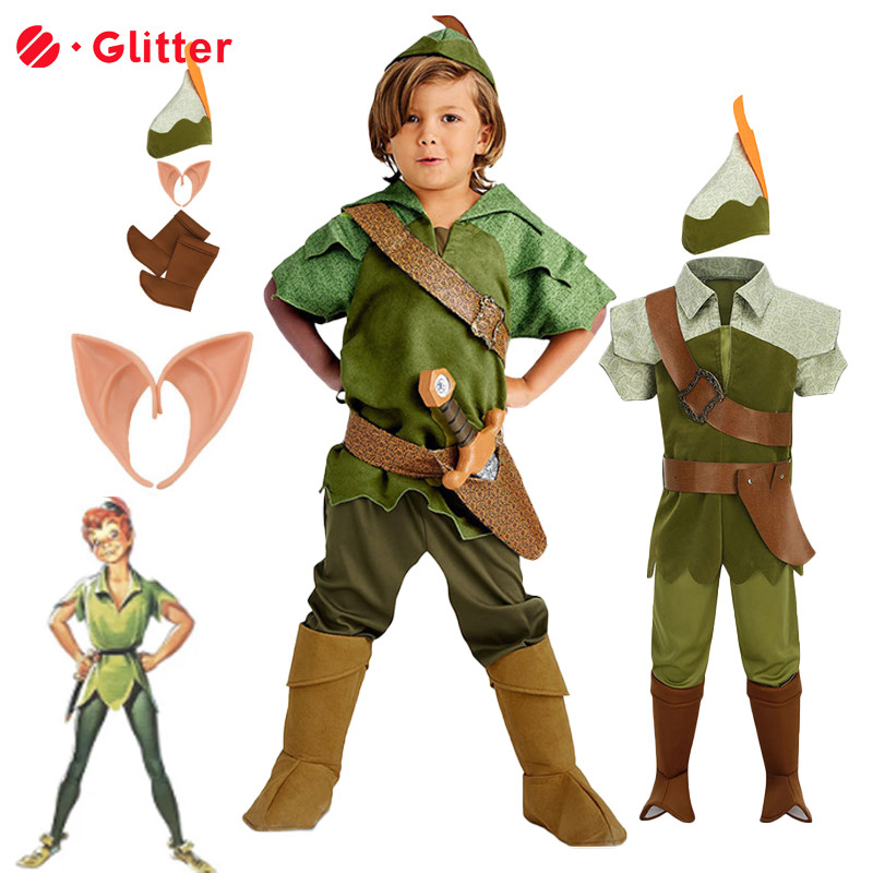 Peter Pan Cosplay Traje Para Crianças Fada Tinkerbell Elfos Robin ...
